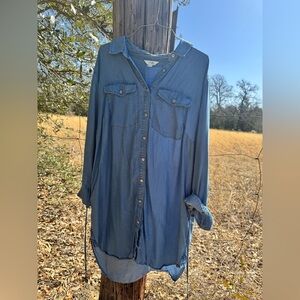 Terra & Sky Denim Shirt Dress
